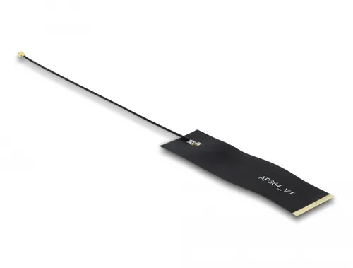 DELOCK LoRa Antenne 863 - 928mHz 4mHF Stecker 1.68 dBi 15cm 1.13 FPC schwarz Klebemontage