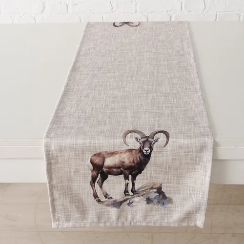 Boltze Tischläufer Poldie Textil, 140 x 40 cm - Materialtyp: Textil - Material: Polyester (PES) - Verpackungseinheit: 1 Stück - Detailfarbe: Beige - Braun - Produkttyp: Tischläufer