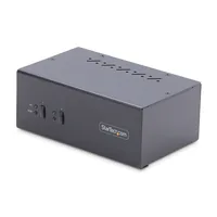 StarTech.com 2-Port Dual-Monitor DisplayPort KVM Switch, 4K 60Hz, 2x USB 5Gbps Hub Ports, 2x USB 2.0 HID Ports, Hotkey and Push-Button Switching, TAA Compliant - ESD Level 3 Protection (P2DD46A2-KVM-SWITCH)