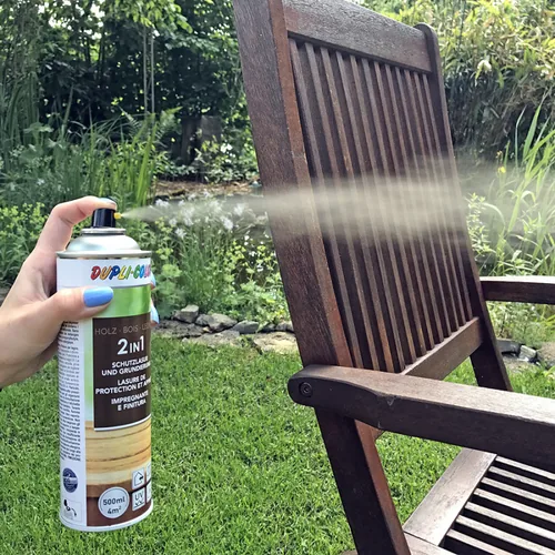 DUPLI-COLOR Holzschutzlasur Transparent, 500 ml - Nachhaltigkeit: Nicht angegeben - Anwendung: Lasur - Verarbeitung: Sprühen - Produkttyp: Holzlasur - Lebensmittelecht: Nein - Fertigmischung: Ja