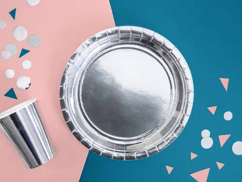 Partydeco Einwegbecher Uni 220 ml, 6 Stück, Silber - Produkttyp: Einwegbecher - Materialtyp: Papier - Material: Pappe - Detailfarbe: Silber - Verpackungseinheit: 6 Stück