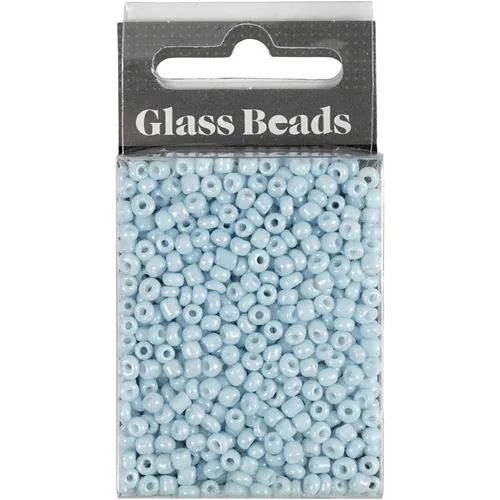 Creativ Company Rocailles-Perlen Glasperlen Hellblau - Packungsgrösse: 1 Stück - Perlenart: Rocailles - Detailfarbe: Himmelblau - Durchmesser: 3 mm