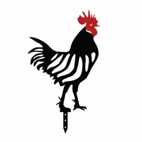Wallxpert Gartenstecker Huhn 33 cm, 4er Set, Schwarz - Höhe: 33 cm - Motiv: Huhn - Detailfarbe: Schwarz - Produkttyp: Gartenstecker