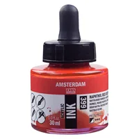 Amsterdam Acryltinte 399 Naphtholrot dunkel halbdeckend 30 ml - Art: Acryltinte - Detailfarbe: Naphtholrot - Set: Nein - Verpackungseinheit: 1 Stück
