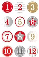 Herma Stickers Adventskalender-Zahlen Sticker Rot/Gold, 2 Blatt - Motive: Weihnachten - Befüllt: Nein - Kalendertyp: Zahlen - Alkoholhaltig: Nein