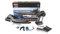 Amewi Militärboot Black Turbo Schwarz, 420 mm, RTR - Detailfarbe: Schwarz - Altersempfehlung ab: 8 Jahren - Benötigt zur Fertigstellung: Batterien für Sender - USB Netzteil - Kapazität Wattstunden: 11.1 Wh - Modelltyp: Boot