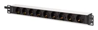 Digitus DN-95440 Stromverteilereinheit (PDU) 9 AC-Ausgänge 1U Schwarz, Silber