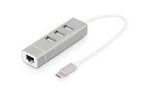 DIGITUS 3P USB 2.0 HUB + FAST ETHERNET LAN ADAPTOR TYPE C