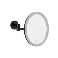 tesa Kosmetikspiegel Visioon LED, Schwarz - Vergrösserung: 5 × - Detailfarbe: Schwarz - Form: Rund - Wandhalterung: Ja