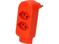 Max Hauri Mehrfachstecker maxADAPT BS 2 + 1 x T13, Fl-Orange - Detailfarbe: Fluoreszierend - Orange - Schalter: Nein - Steckdosenanzahl: 3 - Ausstattung: Berührungsschutz - drehbar 320° - Kinderschutz: Nein