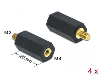 DELOCK Abstandshalter M 4 x M 3,Sechskant,InnenAußen 20 mm