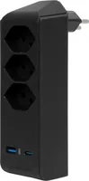 Brennenstuhl Abzweigstecker 3 x T13, 1 x USB A, 1 x USB C, 300° drehbar - Detailfarbe: Schwarz - Schalter: Nein - Steckdosenanzahl: 3 - Ausstattung: drehbar 300° - 1x USB-C - 1x USB-A - Kinderschutz: Nein