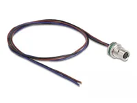 DeLOCK M8 panel-mount cable A-coded 3 pin female for panel with open cable ends front mounting 0.5 m