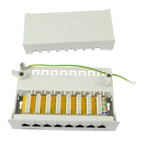 Synergy21 Patch Panel 8xTP, CAT6A, 500Mhz, Aufputz , Lichtgrau, LSA