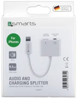 4smarts Adapter Audio and Charging Splitter -> Lightning & 3.5mm Aux - Zubehörtyp Mobiltelefone: Adapter - Detailfarbe: Weiss