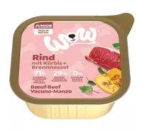 WOW Nassfutter Junior Rind Schale 150g - Tierbedürfnis: Kein besonderes Bedürfnis - Geschmacksrichtung: Rind - Zertifikate: Keine Zertifizierung - Fleischsorte: Rind - Packungsgrösse: 150 g - Futtereigenschaft: Getreidefrei - Ohne künstliche Zusätze - Glu