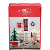 Creativ Company Mini-Utensilien Wichteltür Set - Detailfarbe: Braun - Material: Holz - Verpackungseinheit: 1 Stück - Motiv: Wichtel - Anlass: Weihnachten