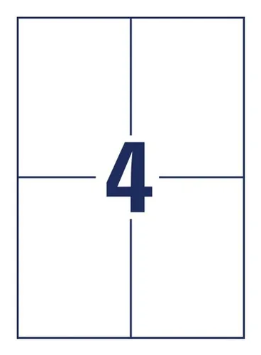 Avery Zweckform Universal-Etiketten 105 x 148 mm, 260 Etiketten / 65 Bogen - Klebehaftung: Selbstklebend - Drucker Kompatibilität: Inkjet - Laser - Anzahl Blatt: 65 × - Papierformat: A4 - Anzahl Etiketten: 260 - Etikettengrösse: 105 x 148 mm