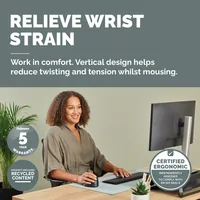 Fellowes Workplace Vertikalmaus Breyta Plus+ Rechtshänder, Gross, Schwarz - Maus-Typ: Ergonomisch - Bedienungsseite: Rechtshänder - Maus Features: Antimikrobielle Beschichtung - Daumentaste - Umschaltbare DPI-Auflösung - Vertikales Design - Detailfarbe: Schwarz - Schnittstelle: Bluetooth - USB-C - Verbindungsart: Kabellos - Verkabelt