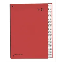 Pagna Pultmappe A4 1-31 Rot - Typ: Pultmappe - Ausstattung: Raue Oberfläche - Schaulöcher - Verstärkter Rücken - Reissfeste Seiten - Taben - Dehnbarer Rücken - Detailfarbe: Rot - Material: Polypropylen (PP) - Karton