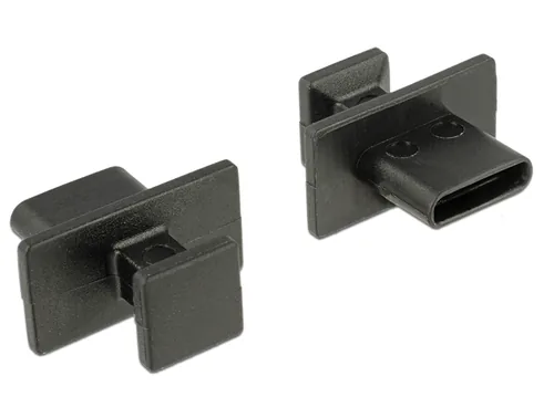 Delock Blindstecker/Staubschutz USB-C 10 Stück Schwarz - Detailfarbe: Schwarz - USB Standard: 3.0/3.1/3.2 Gen 1 (5 Gbps) - 2.0 (480 Mbps) - Winkelstecker: Nein - Steckertyp Seite B: Terminierung - Besondere Eigenschaften: Portblocker - Steckertyp Seite A: