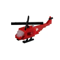 BRIXIES Bausteinmodell Schweizer Helikopter aus 159 Bausteinen - Anzahl Teile: 159 Teile - Altersempfehlung ab: 8 Jahren - Kategorie: Flugmodell - Material: Kunststoff