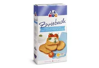 HUG Zwieback ohne Zucker 250 g - Produkttyp: Zwieback - Nährwertangabe pro: 100 g - Energiegehalt (in kj): 1746 KJ - Energiegehalt (in kcal): 414 Kcal - Fett: 8.8 g - Gesättigte Fettsäuren: 0.9 g