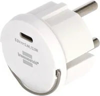 Brennenstuhl USB-C Steckdosenadapter, USB-C Ladebuchse 2,4 A, max. 12,0 W, weiß