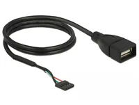 Delock USB2.0 Pinheaderkabel 60 cm  Pfostenbuchse – USB-A-Buchse - Datenanschluss Seite A: USB 2.0 Header - Datenanschluss Seite B: USB Typ A - Detailfarbe: Schwarz - Anzahl Ausgänge: 1 × - Winkelstecker: Nein - Kabellänge: 60 cm