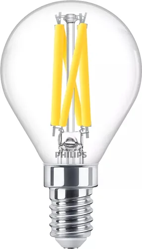 Philips Lampe LEDcla 60W E14 P45 CL WGD90 Warmweiss (WW) - Energieeffizienzklasse EnEV 2020: D - Lampensockel: E14 - Farbtemperatur Kelvin: 2200 bis 2700 K - Gesamtleistung: 5.9 W - Dimmbar: dimmbar - Zusätzliche Ausstattung: EyeComfort - WarmGlow