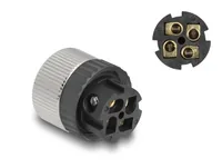 DeLOCK M12 Connector A-coded 4 pin female for mounting with screw connection