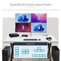 STARTECH.COM 4-Port KM Switch mit Maus-Roaming USB 3.0 Umschalter Tastatur und Maus Switch 3,5mm/USB Audio TAA Konform
