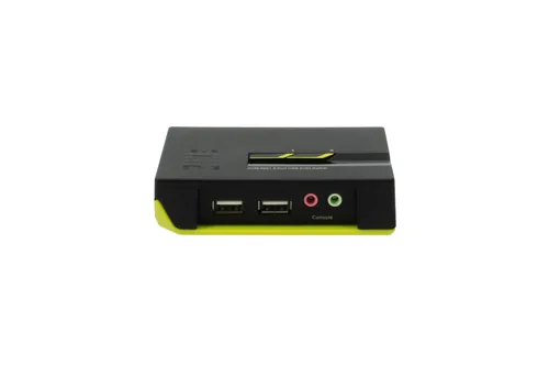 LevelOne KVM Switch 2xUSB-A Audio grau