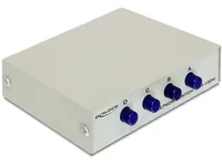 Delock LAN-Switchbox RJ-45 4 Port, 100Mbps - Steckertyp Seite A: RJ45 - Anzahl Eingänge: 4 × - Steckertyp Seite B: RJ45 - Anzahl Ausgänge: 1 × - Material: Metall - Bedienungsart: Tasten