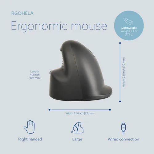 R-Go Tools RGOHELA Maus Rechts USB Typ-A Optisch 2400 DPI