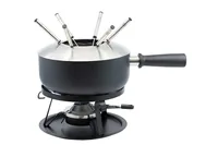Kadastar Käsefondue-Set Royal 22 Teile, Schwarz - Anzahl Personen: 6 - Materialtyp: Metall - Material: Aluminium - Betriebsart: Pastenbrenner - Kompatible Kochfelder: Glaskeramik - Gas - Induktion - Detailfarbe: Schwarz