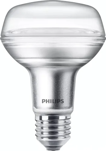 Philips Lampe LEDcla 60W E27 R80 WW ND 36D Warmweiss (WW) - Energieeffizienzklasse: F - Lampensockel: E27 - Protokoll: Ohne - Smart Home: Nicht kompatibel - Farbtemperatur Kelvin: 2700 K - Gesamtleistung: 4 W
