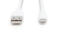 DIGITUS USB 2.0 Kabel Typ A-Lightning Silikon 0,5m MFI weiß
