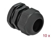 Delock Kabelverschraubung PG25, 35 mm 10 Stück, Schwarz - Gewindetyp: PG25 - Material: Kunststoff
