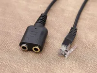 Equip Telefonkabel RJ9->2x3.5mm StBu 0.25m schwarz