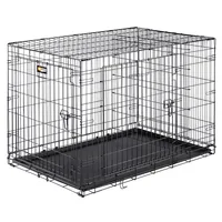 ferplast Transportbox Dog-Inn-105, faltbare Metallbox - Breite: 108.5 cm - Höhe: 76.8 cm - Tiefe: 72.7 cm - Detailfarbe: Schwarz - Produkttyp: Transportbox - Tierart: Hund