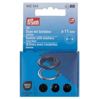 Prym Ösen mit Scheiben 20 Stück, Marine-Silber - Verpackungseinheit: 20 Stück - Detailfarbe: Marineblau - Silber - Produkttyp: Ösen
