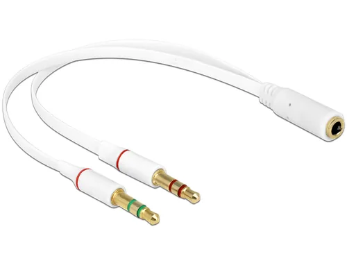 Delock Headset Adapter 1 x 3,5 mm 4 Pin Klinkenbuchse > 2 x 3,5 mm 3 Pin Klinke