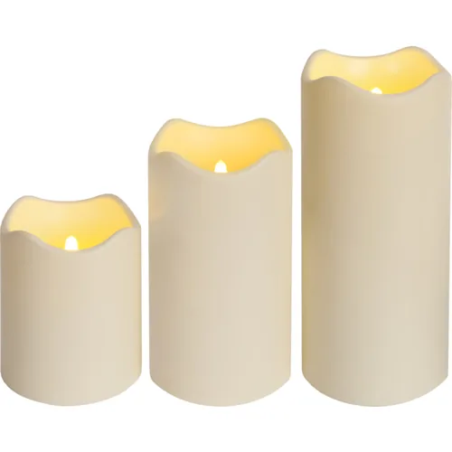 Star Trading LED-Kerze Pillar Paul Ø 10 x 23 cm, Beige - Betriebsart: Batteriebetrieb - Fernbedienung: Nein - Aussenanwendung: Ja - Höhe: 23 cm - Timerfunktion: Ja - Set: Nein