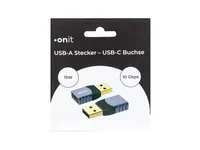 onit USB 3.1 Adapter USB-A Stecker - USB-C Buchse, 1 Stück - Detailfarbe: Grau - Schwarz - USB Standard: 3.1 Gen 2 (10 Gbps) - Winkelstecker: Nein - Steckertyp Seite B: USB-C Buchse - Besondere Eigenschaften: Keine - Steckertyp Seite A: USB-A Stecker