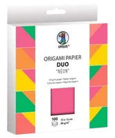 URSUS Faltblätter Neon 15 x 15 cm, 80 g/m²,  100 Stück, Mehrfarbig - Papierformat: 15 x 15 cm - Selbstklebend: Nein - Papierfarbe: Mehrfarbig - Papiertyp: Bastelpapier - Mediengewicht: 80 g/m² - Verpackungseinheit: 100 Stück