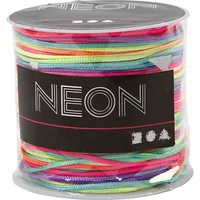 Creativ Company Macramé-Band 1 mm, Neon multi, 28 m - Länge: 28 m - Durchmesser: 1 mm - Detailfarbe: Mehrfarbig - Schmuckband-Art: Macramé-Band