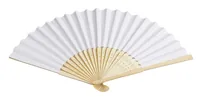 HobbyFun Handfächer 20 cm - Detailfarbe: Hellbraun - Weiss - Material: Holz - Papier