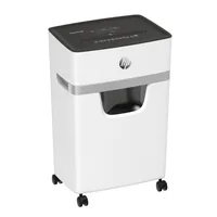HP Aktenvernichter OneShred 10MC P-5, 10 Seiten - Vernichtbare Aktentypen: Heftklammern - Kreditkarten - Büroklammern - Schnittart: Microschnitt - Sicherheitsstufe: 5 - Schnittausgabe: 2 x 15 mm - Blattkapazität: 10 Seiten - Zufuhrautomatik: Ja