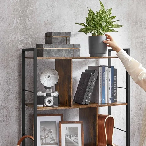 VASAGLE Bücherregal Braun/Schwarz - Eigenschaften: Keine Eigenschaft - Zertifikate: Keine Zertifizierung - Breite: 74 cm - Höhe: 150 cm - Tiefe: 30 cm - Detailfarbe: Braun - Schwarz